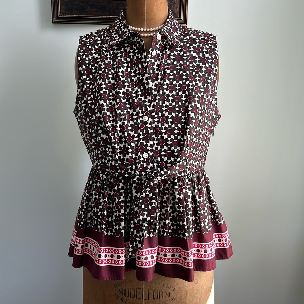 Burgundy print Kate spade blouse